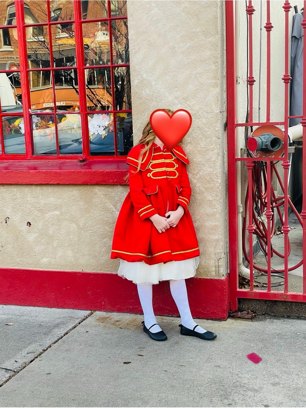 Red Girls' Nutcracker Coat with Gold Trim
